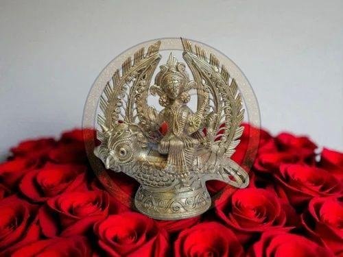 Brass Dhokra Handmade Laxmi Idol On Owl