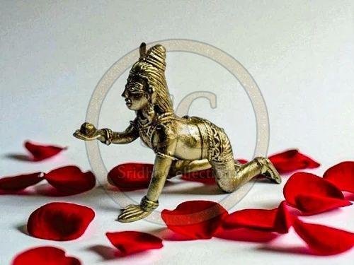Brass Dhokra Laddu Gopal Statue