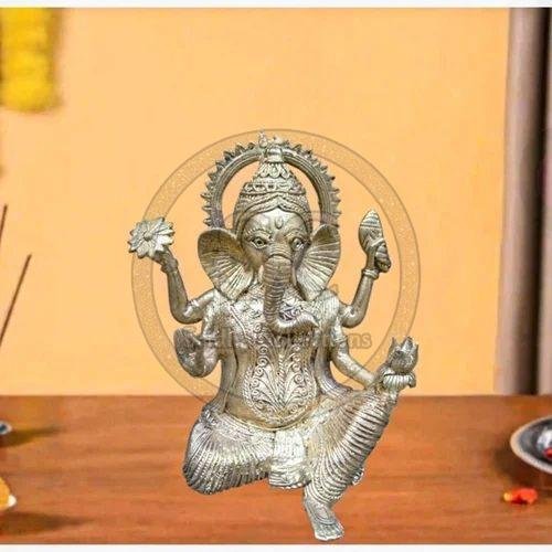 Brass Dhokra Sitting Ganpati Idol