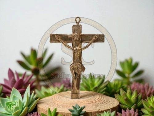 Brass Jesus on the Cross Wall Hanging