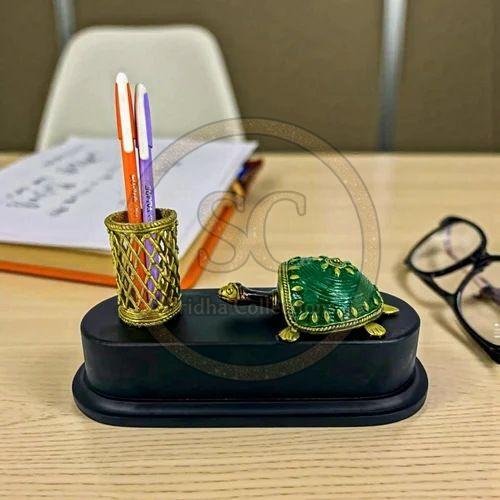 Dhokra Brass Handcrafted Tortoise Pen Holder