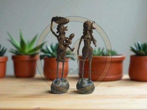Dokra Art Brass Tribal Couple Statue