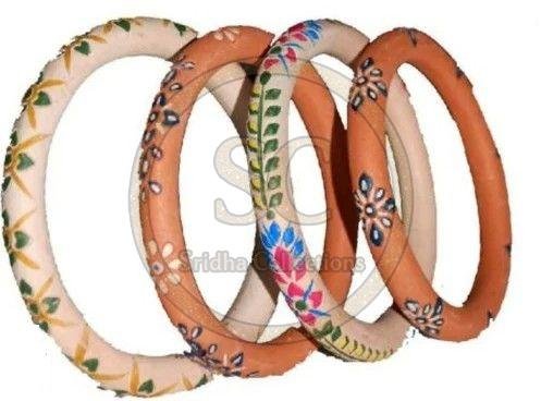 Hand Painted Terracotta Clay Bangles