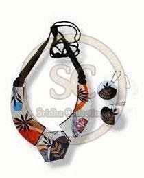 Hand Painted Terracotta Clay Necklace Set