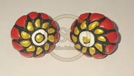 Hand Painted Terracotta Stud Earrings
