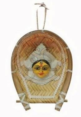 Handcrafted Bamboo Clay Durga Face Wall Hanging