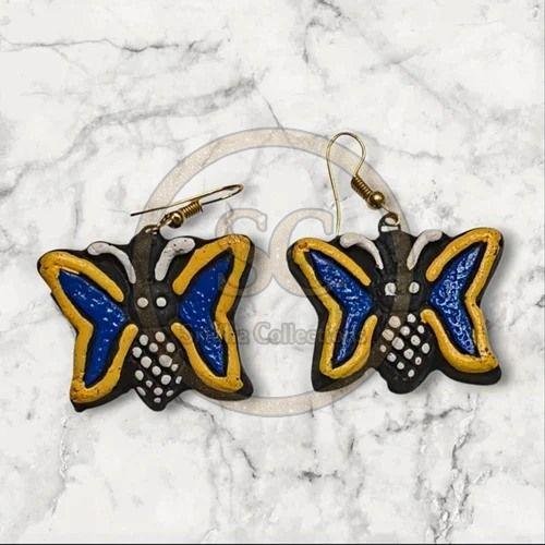 Handmade Terracotta Clay Butterfly Earrings