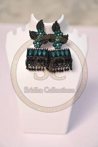 Indian Style American Diamond Jhumka Earrings