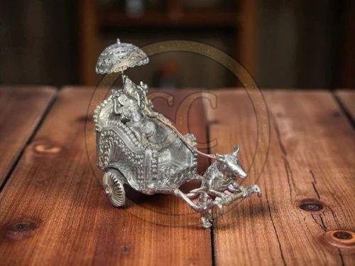 Silver Brass Ganesh Chariot