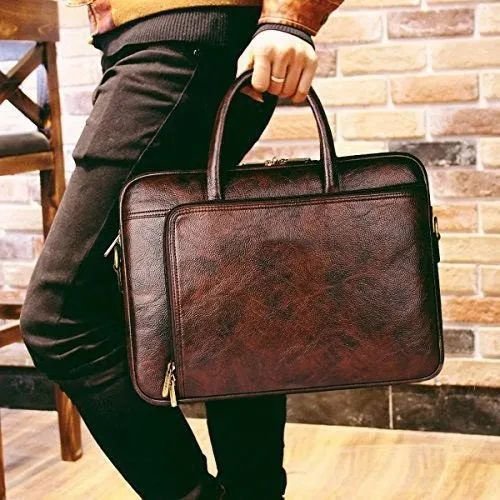 Slim Leather Laptop Bag