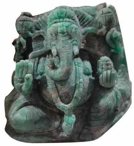 Green Emerald Ganesh Ji Statue