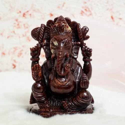 Hessonite Ganesha Idol