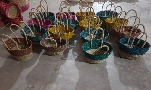 Multicolor Sabai Grass Flower Basket
