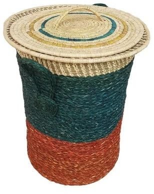 Multicolor Sabai Grass Laundry Basket