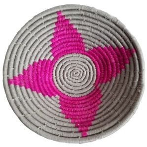 Pink and White Handmade Sabai Grass Wall Plate