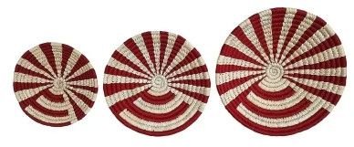 Red White Sabai Grass Wall Plates