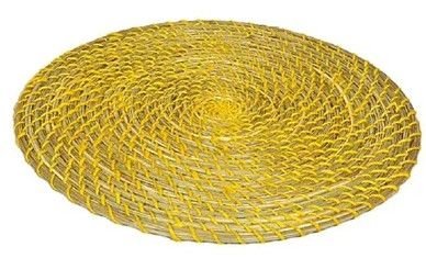 Yellow Round Sabai Grass Table Mat