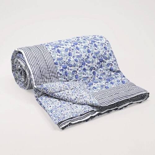 Hand Block Printed Quilted Blanket