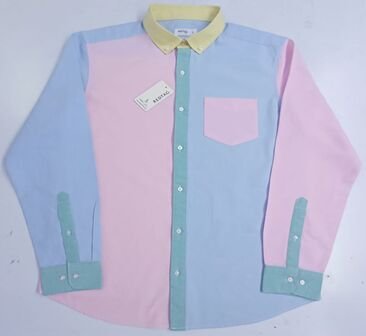 Boys Blue and Pink Cotton Dual Shade Shirt