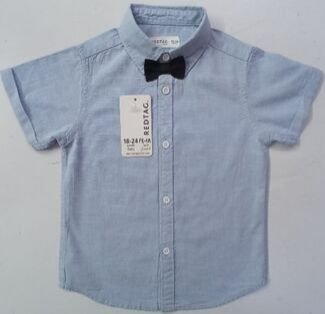 Boys Sky Blue Plain Cotton Shirt