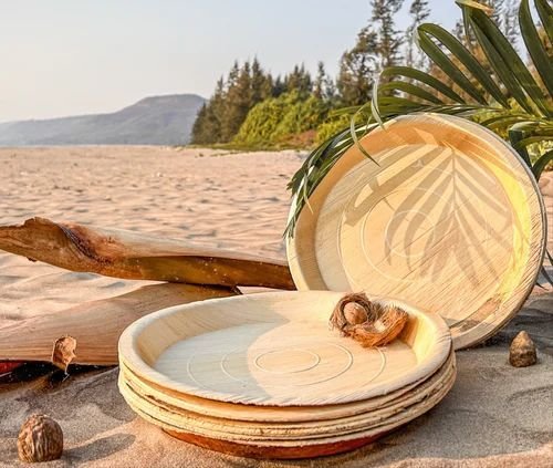 10 Inch Round Areca Leaf Disposable Plate