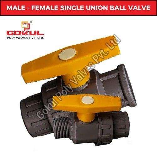 PP Single Union Male/ Ball Valve