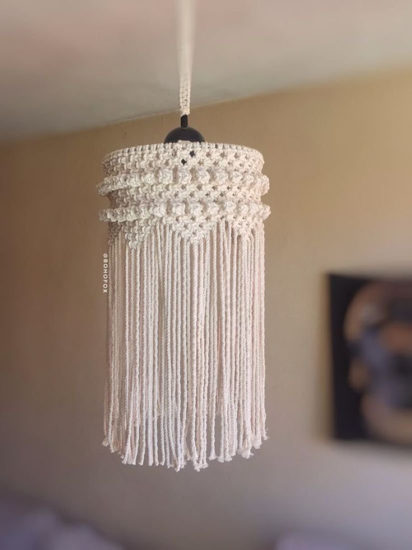 modern macrame light lamp shade