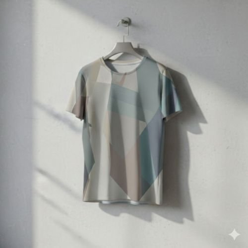 Mens Dove Gray Pale Slate Geometric Block Cotton T Shirt Mens Dove Gray Pale Slate Geometric Block Cotton T Shirt