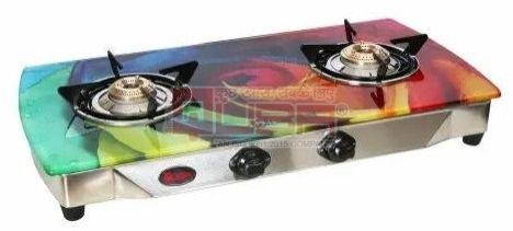 Quba 2 Burner Digital Printed Glass Top Gas Stove