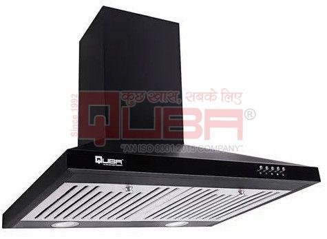 Quba 2715 Black Powder Coated Wall Mounted Kitchen Chimney