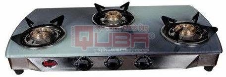 Quba 3 Burner Glass Top Brass Burner Png Gas Stove