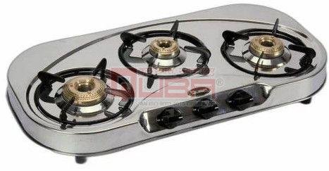 Quba 3 Burner Stainless Steel Manual Gas Stove