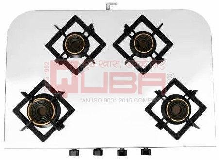 Quba 4 Burner Mirror Polish Stainless Steel Gas Stove