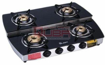 Quba Duplex 4 Burner Double Decker Glass Top Gas Stove