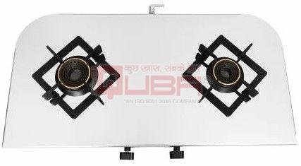 Quba Mirror Finish Stainless Steel 2 Burner Manual Gas Stove