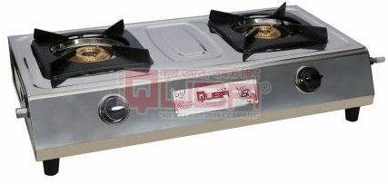 Quba SG102 ISI Certified Stainless Steel 2 Burner Manual Gas Stove