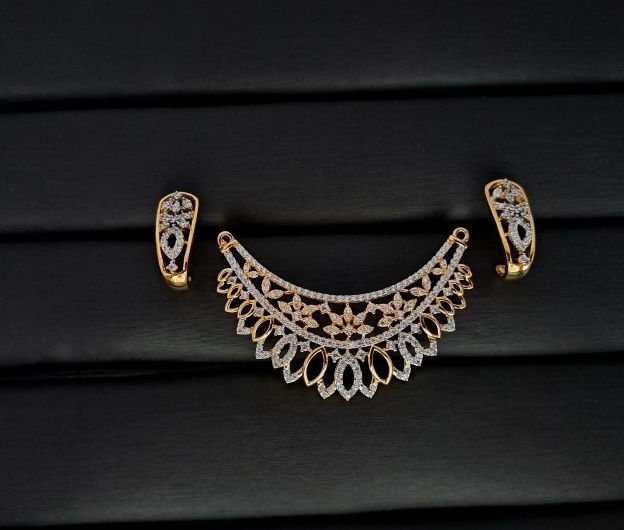 Cz Fringe ARC Gold Plated Mangalsutra Set