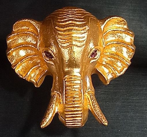 Elephant Design Gold Plated Statement Ring