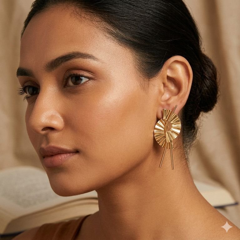 Sunburst Spike Drop Statement Earrings