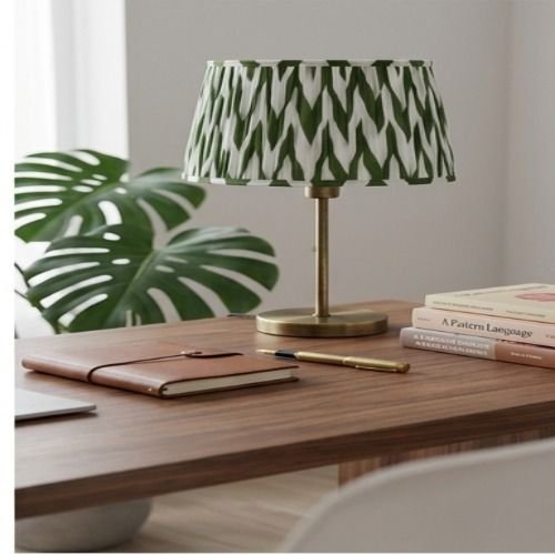 Emerald Ikat Pleated Tapered Lampshade