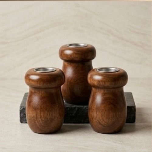 The Artisan Walnut-Tone Wooden Candle Holder