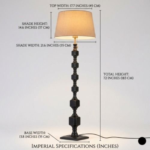 The Geometric Totem Matte Black Floor Lamp