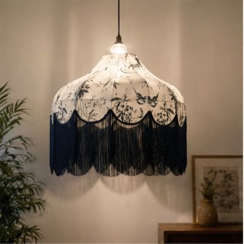 Vintage Floral Fringe Pendant Lampshade