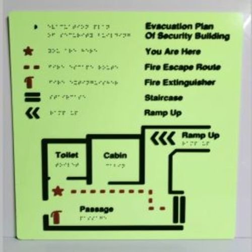 Green Fire Evacuation Plan Signage