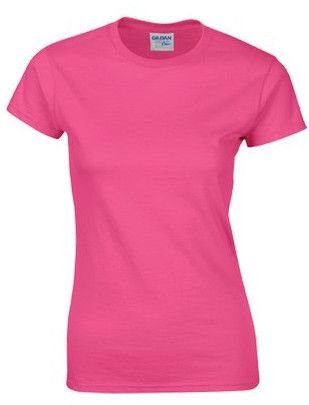 Ladies Pink Cotton Round Neck T-Shirt
