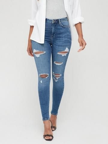 Ladies Ripped Denim Jeans