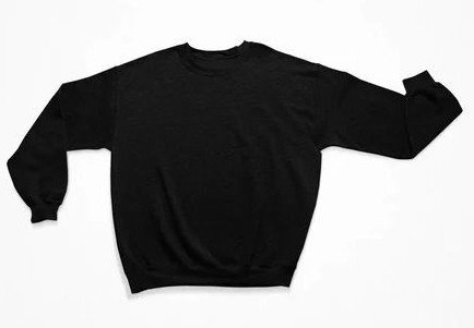 Mens Black Plain Fleece Sweatshirt