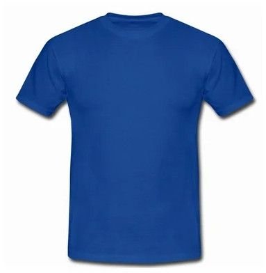 Mens Blue Cotton Round Neck T-Shirt