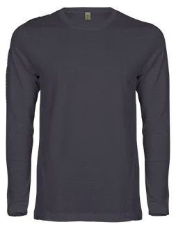 Mens Grey Long Sleeve Crew Neck T-shirt