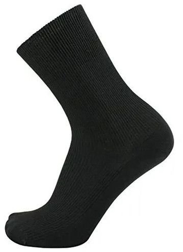 Mens Plain Black Cotton Socks